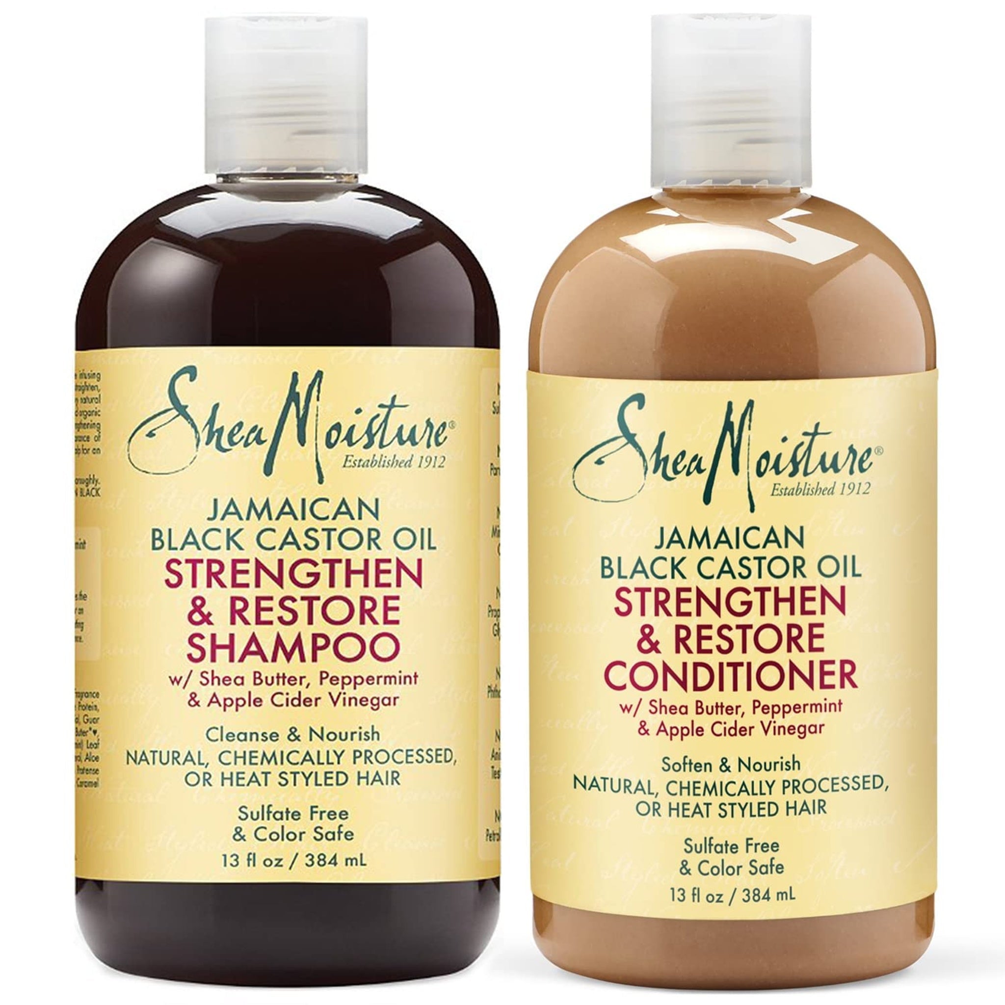 SheaMoisture Castor Oil Shampoo & Conditioner Set (13 oz ea)