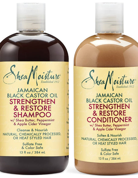 SheaMoisture Castor Oil Shampoo & Conditioner Set (13 oz ea)