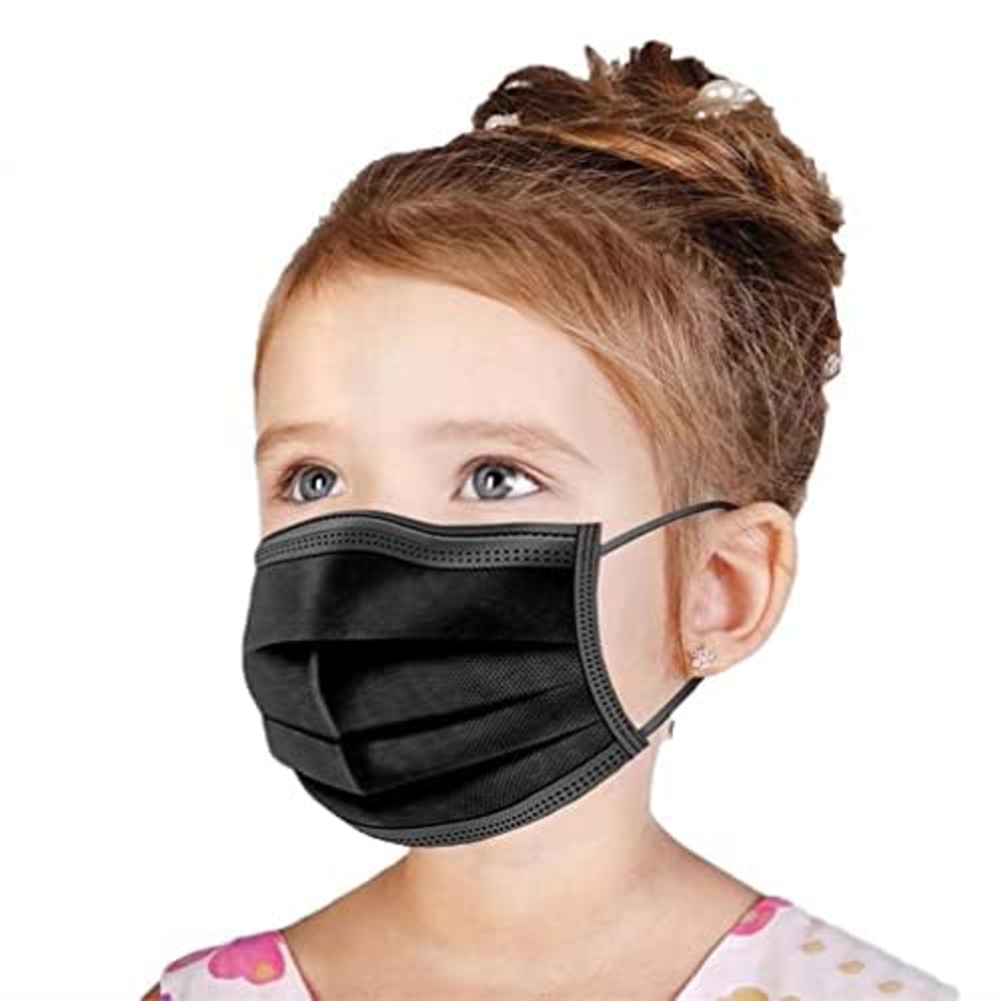 Kids Disposable Face Masks Black (100 ct)