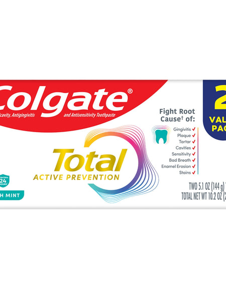 Colgate Total Toothpaste Fresh Mint (5.1 oz, 2-pack)