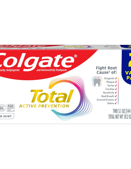 Colgate Total Toothpaste Clean Mint (5.1 oz, 2 Pack)