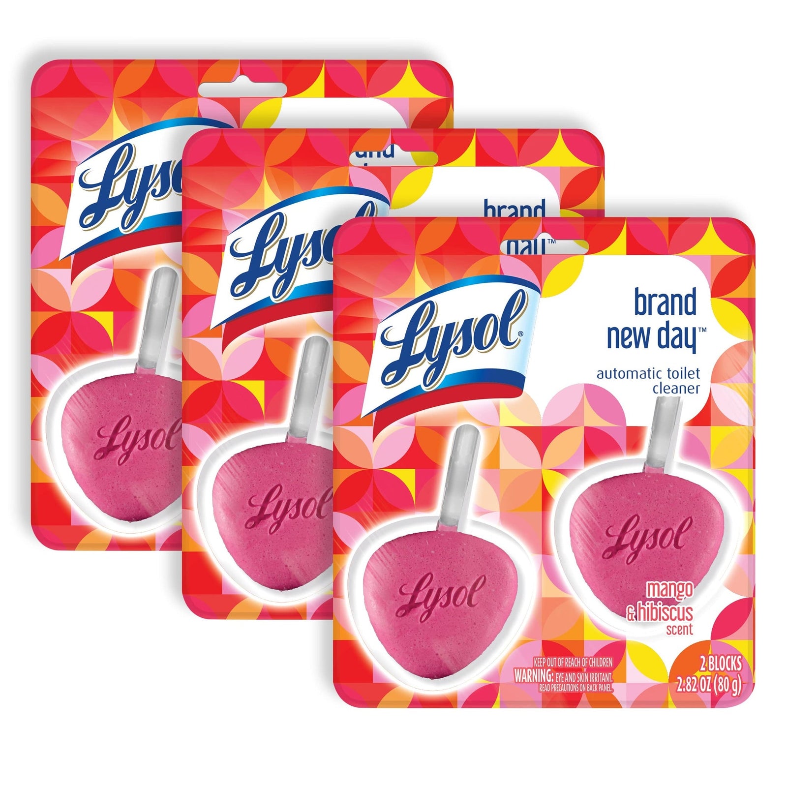 Lysol Automatic Toilet Bowl Cleaner Mango & Hibiscus (2 Count, 3 Pack)