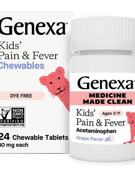 Genexa Kids’ Pain & Fever Chewables Grape (24 Count)