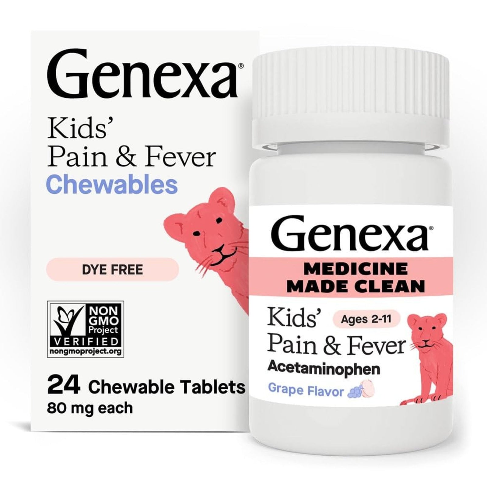 Genexa Kids’ Pain & Fever Chewables Grape (24 Count)