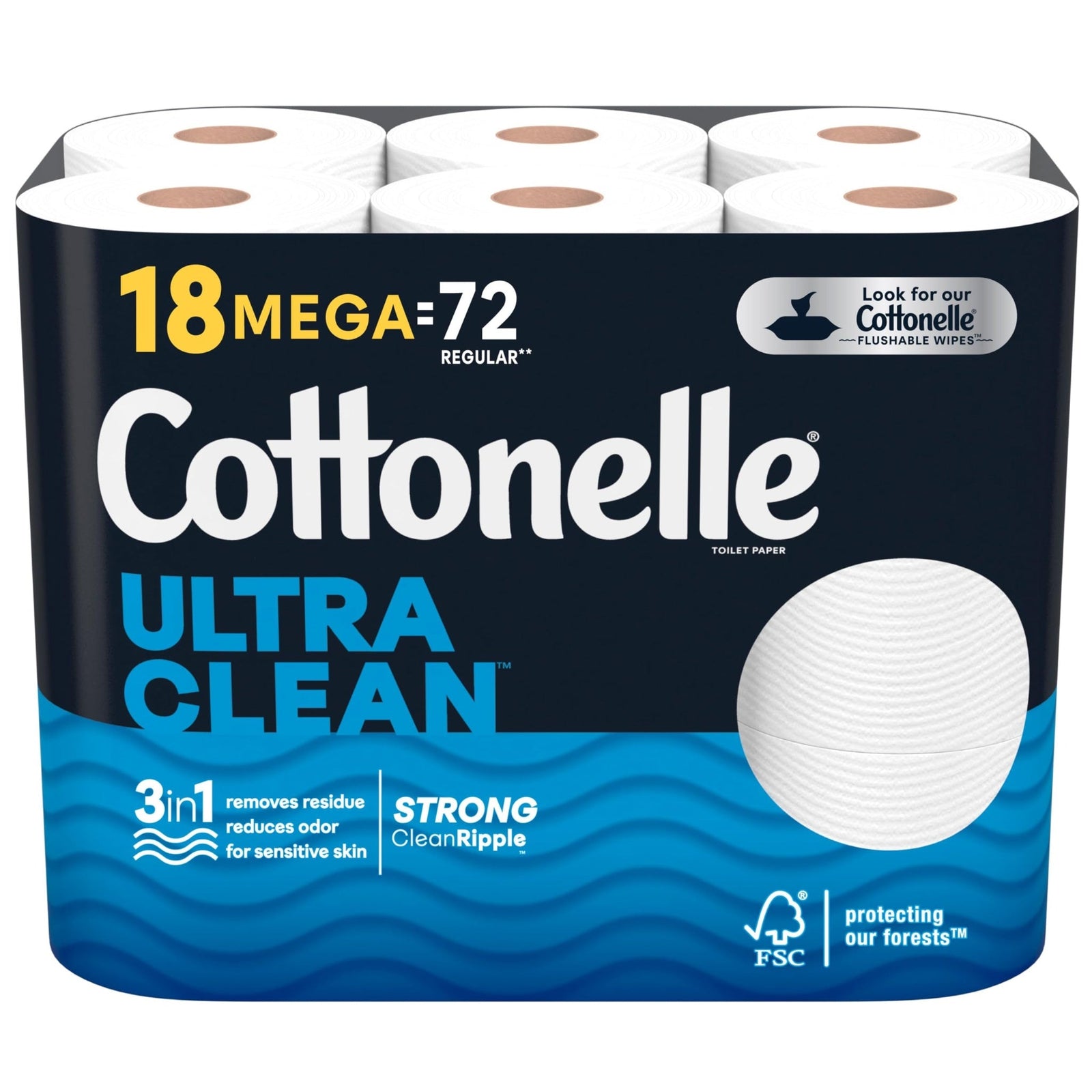Cottonelle Ultra Clean Toilet Paper (18 Mega Rolls)