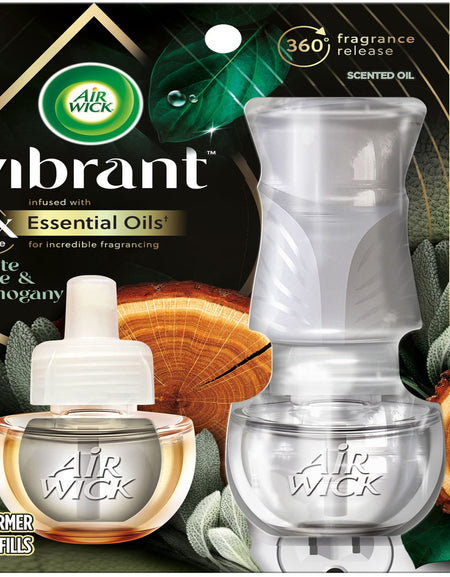 Air Wick Scented Oil Kit White Sage & Mahogany (2 Refills)