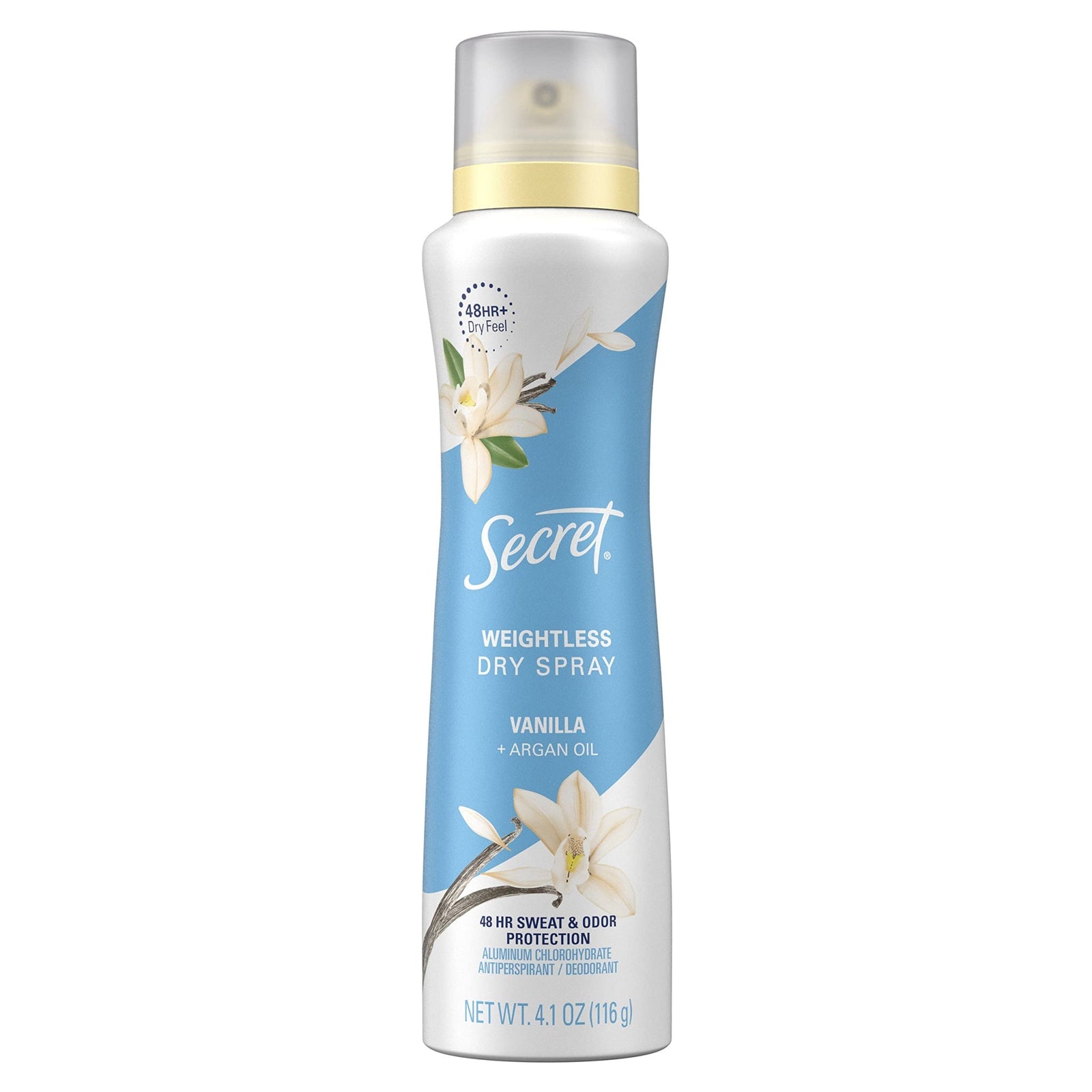 Secret Dry Spray Deodorant Vanilla & Argan Oil (4.1 oz)