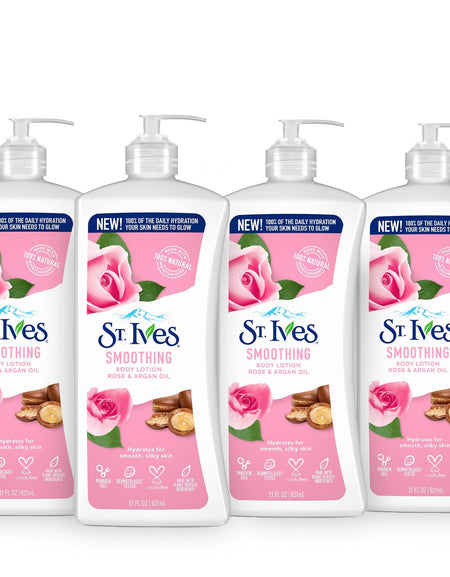 St. Ives Hand & Body Lotion Rose & Argan Oil (21 oz, 4-pack)