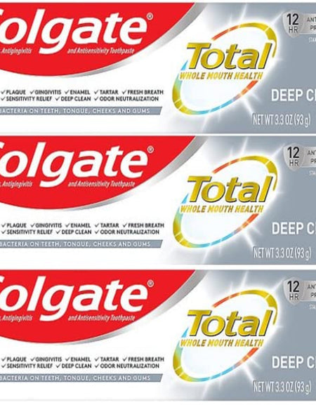 Colgate Total Toothpaste Deep Clean (3.3 oz, 3 Pack)