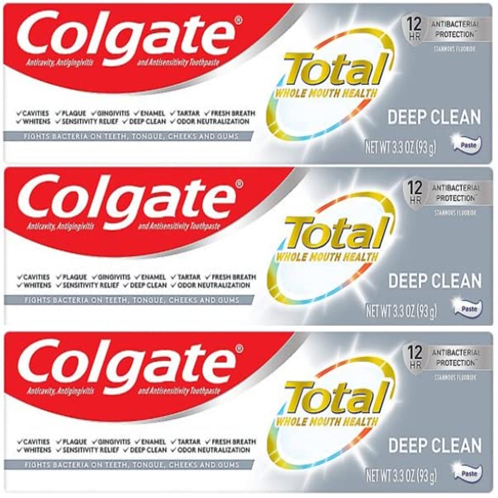 Colgate Total Toothpaste Deep Clean (3.3 oz, 3 Pack)