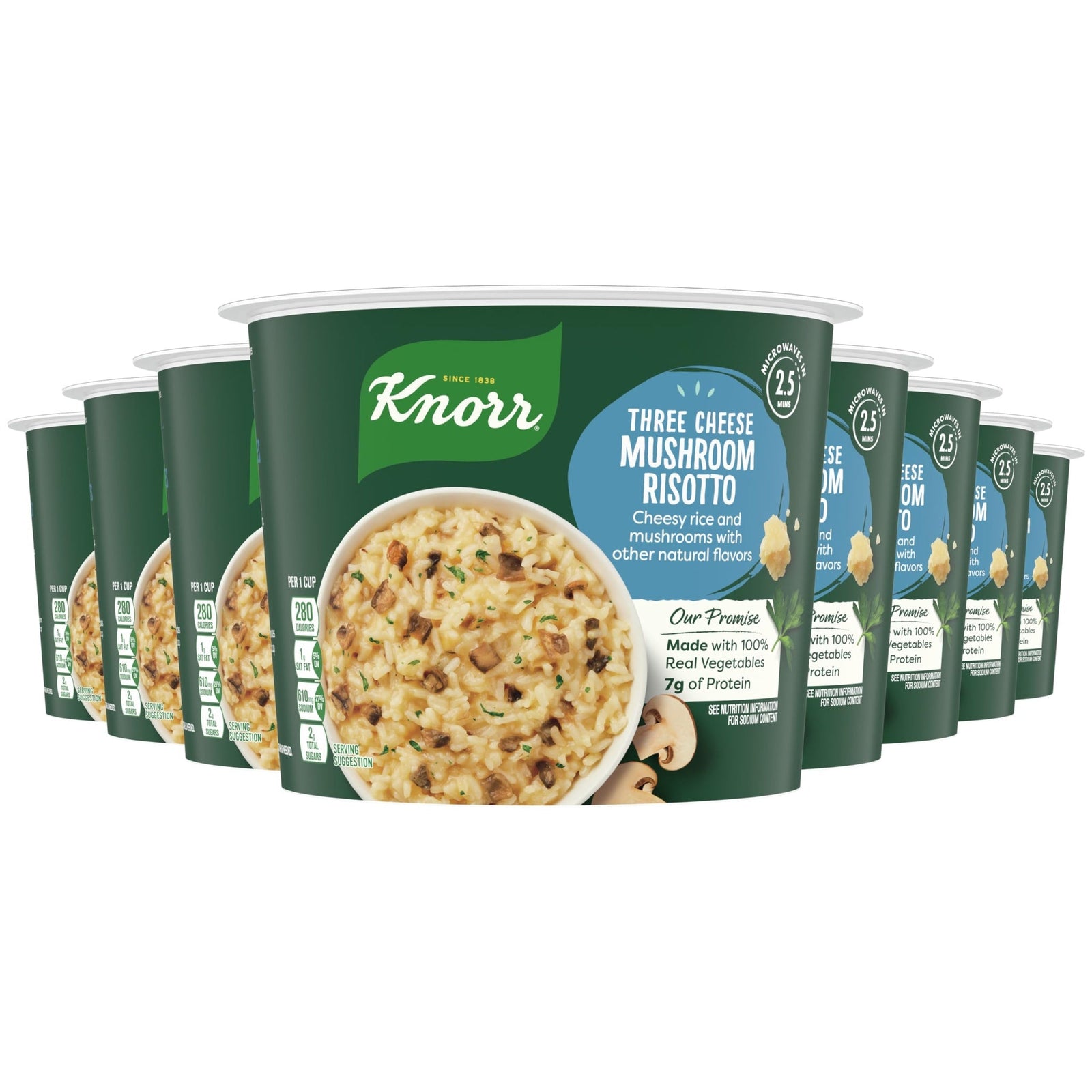 Knorr Rice Cup 3 Cheese Mushroom Risotto (2.6 oz, 8 Count)