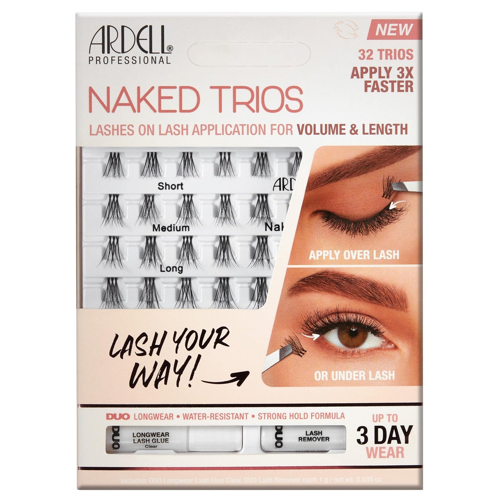 Ardell Naked Lashes Trios Kit (32 Trios)