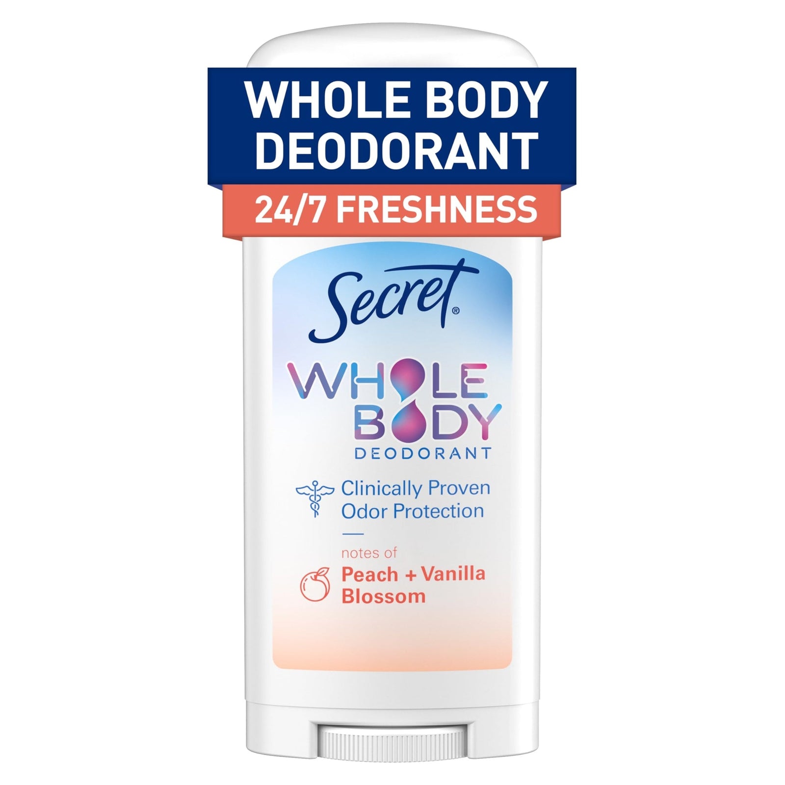 Secret Whole Body Deodorant Stick Peach & Vanilla (2.4 oz)