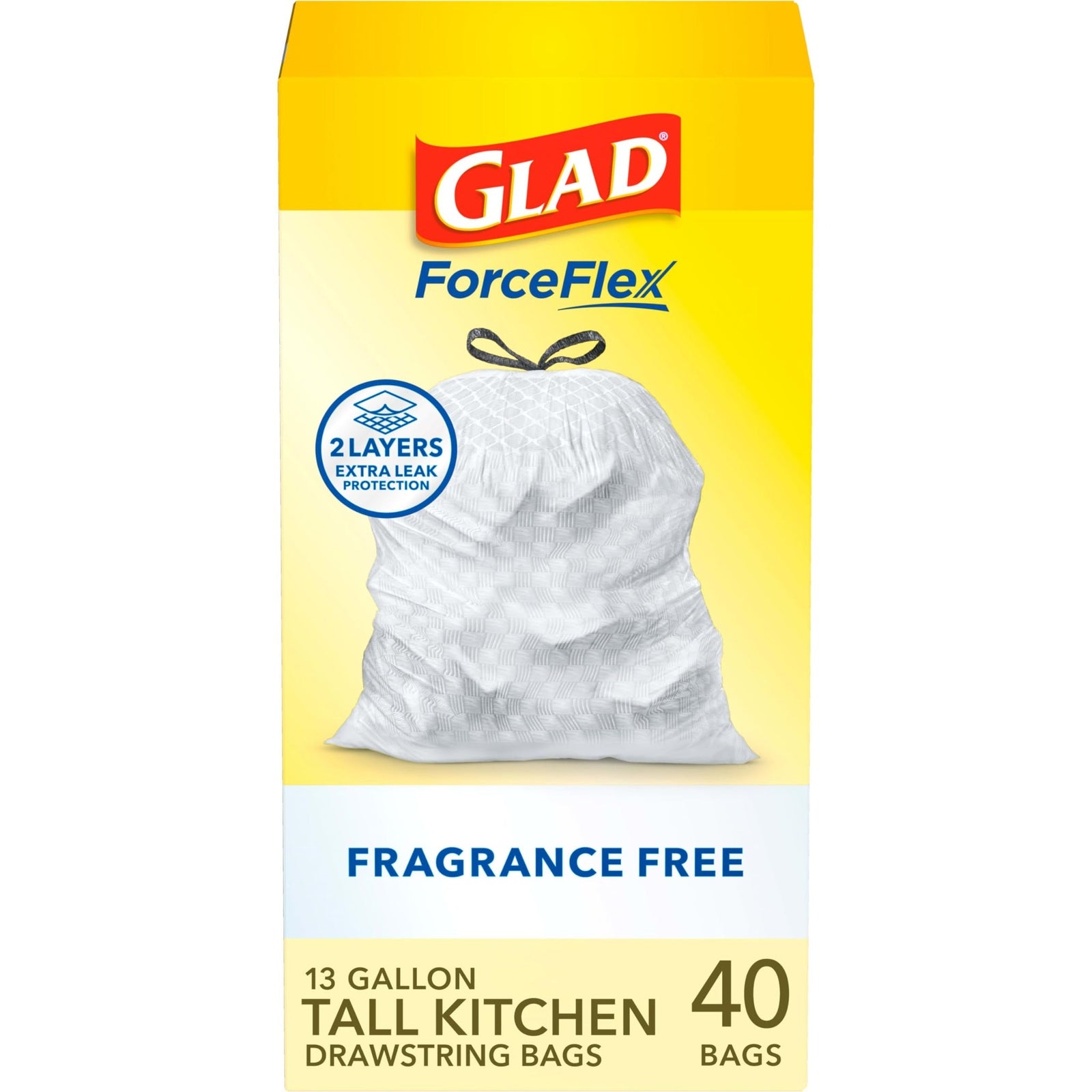 Glad Kitchen Trash Bags Fragrance-Free (13 gal, 40 ct)