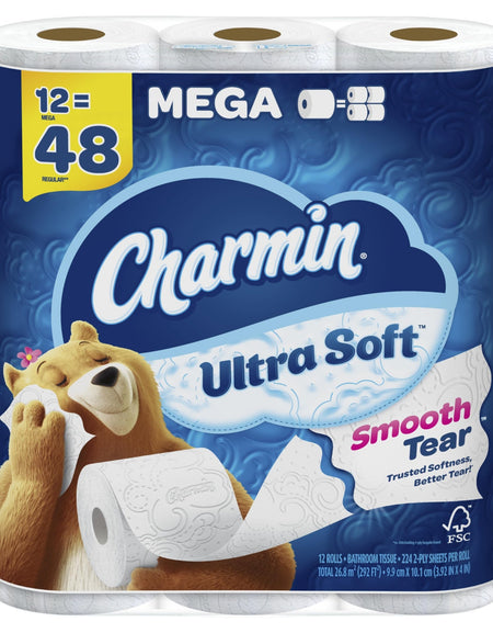 Charmin Ultra Soft Toilet Paper (12 Mega Rolls)