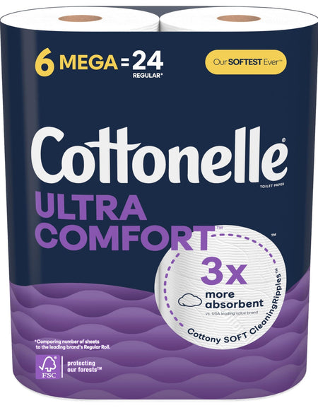 Cottonelle Ultra Comfort Toilet Paper (6 Mega Rolls)