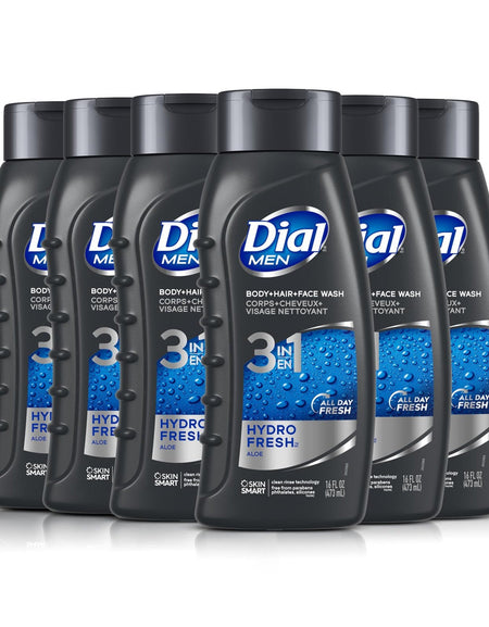 Dial Men 3in1 Body Wash Hydro Fresh (16 oz, 6 ct)