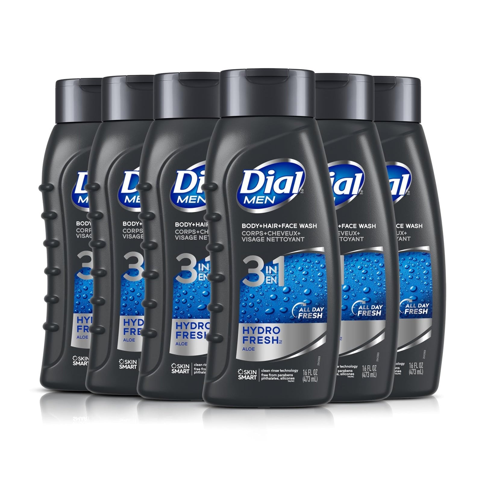 Dial Men 3in1 Body Wash Hydro Fresh (16 oz, 6 ct)