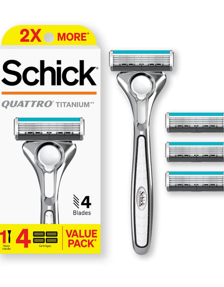 Schick Quattro Titanium Razor with 4 Refills