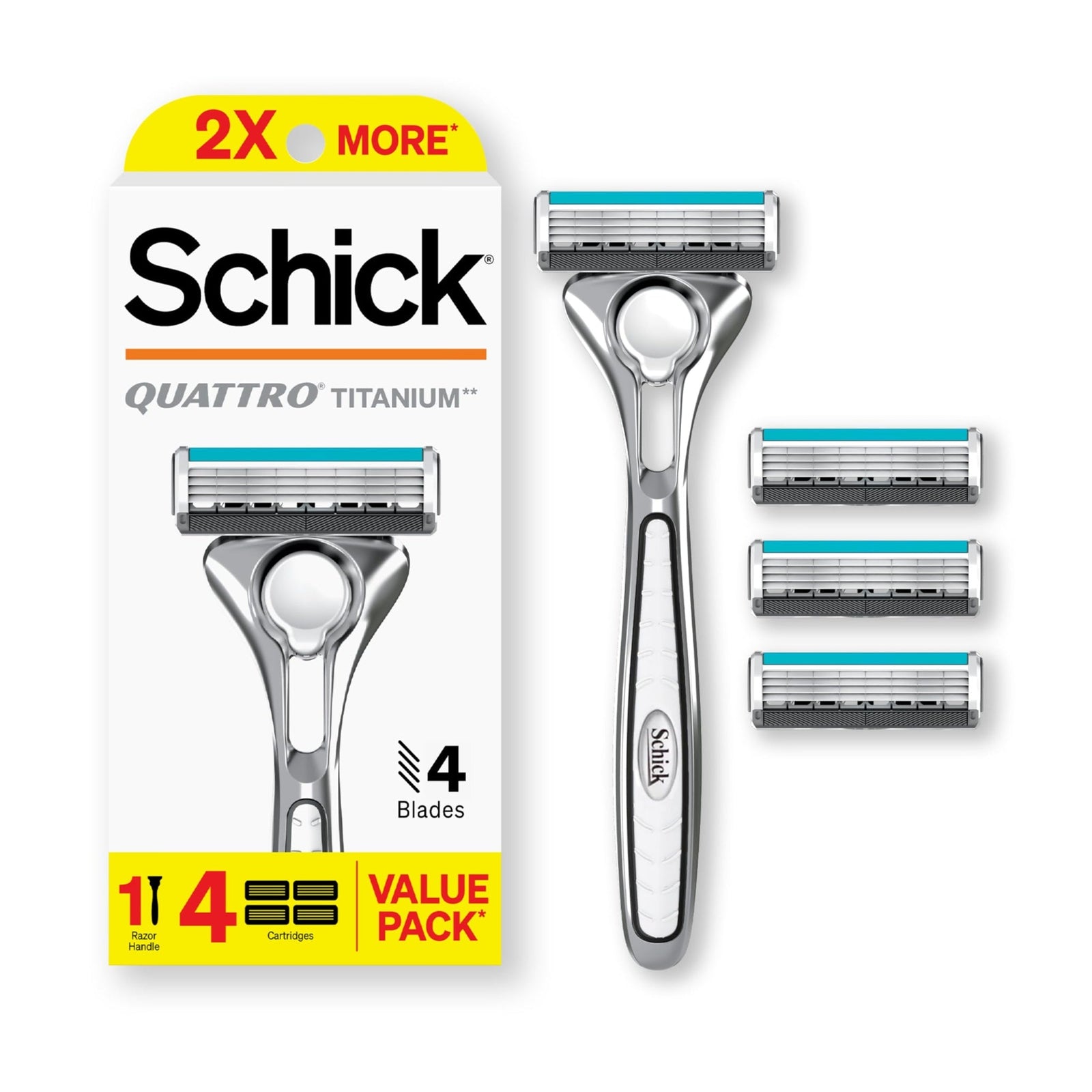 Schick Quattro Titanium Razor with 4 Refills
