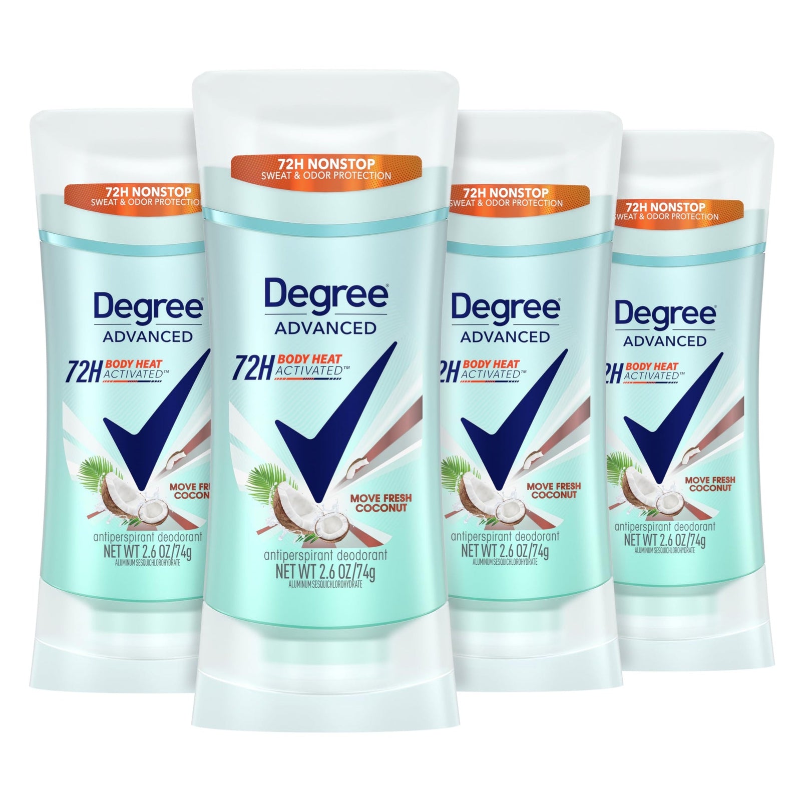 Degree Antiperspirant Coconut & Hibiscus (2.6 oz, 4 Pack)
