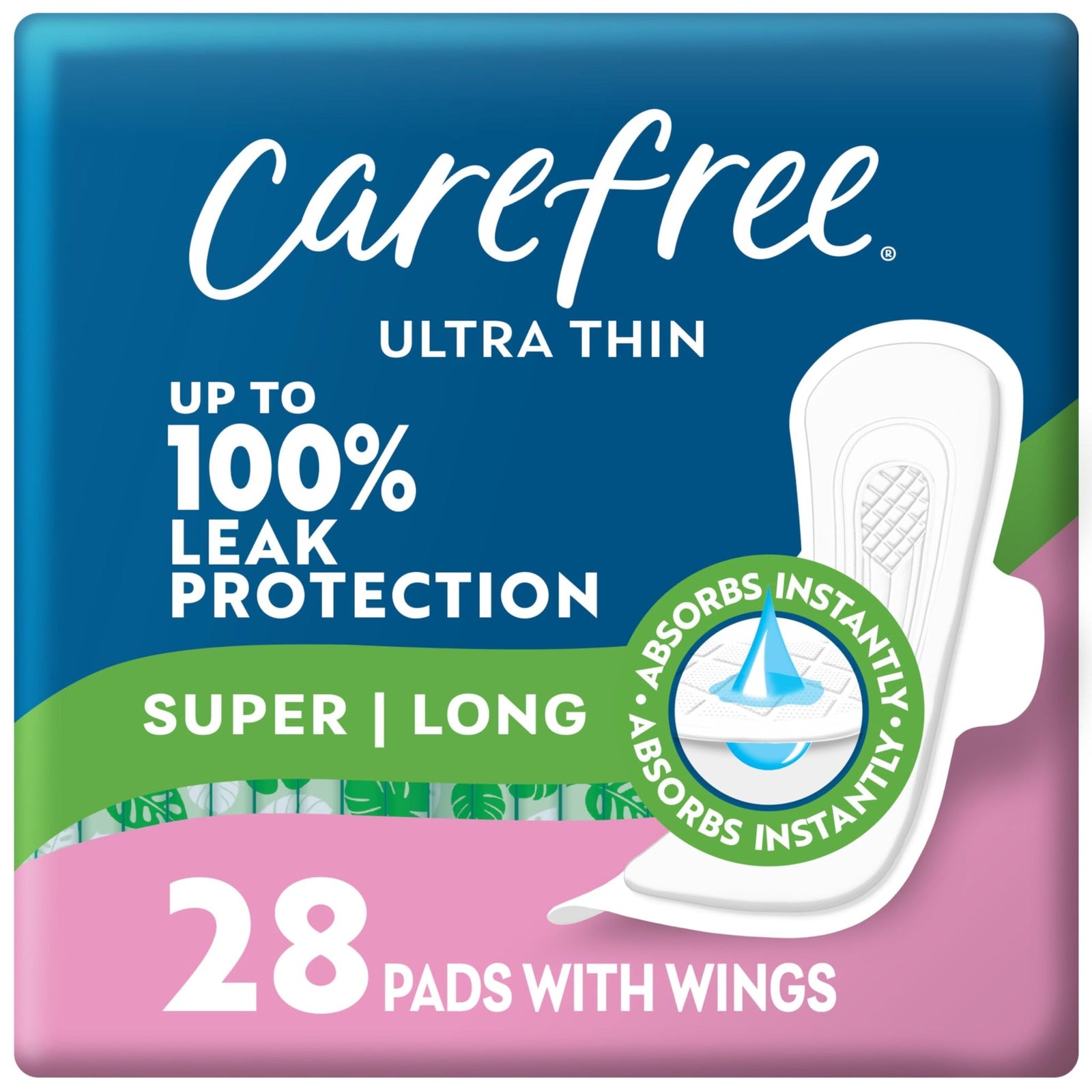 Carefree Ultra Thin Pads with Wings Super (28 Count)