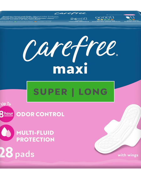 Carefree Maxi Pads with Wings Super (28 Count)