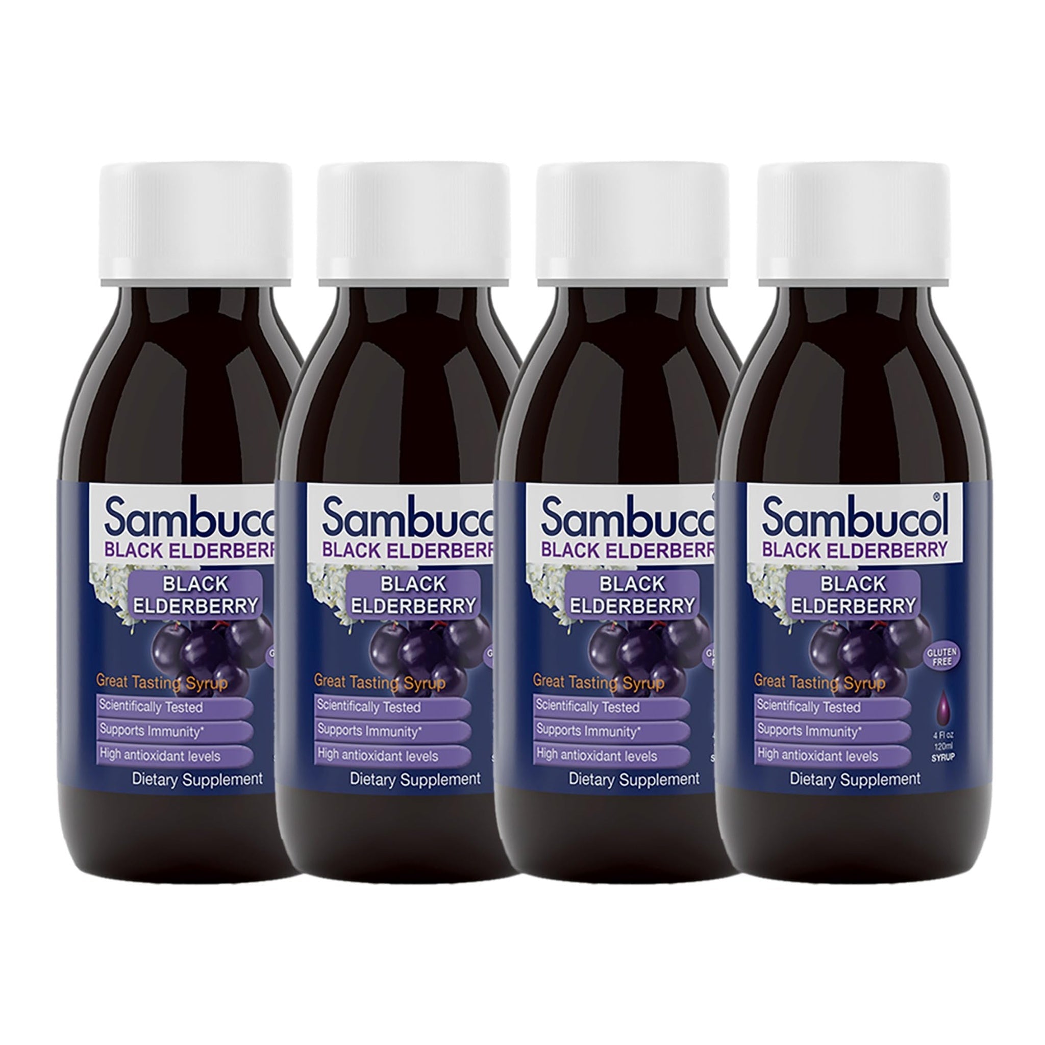 Sambucol Elderberry Syrup Original (4 oz, 4 Pack)