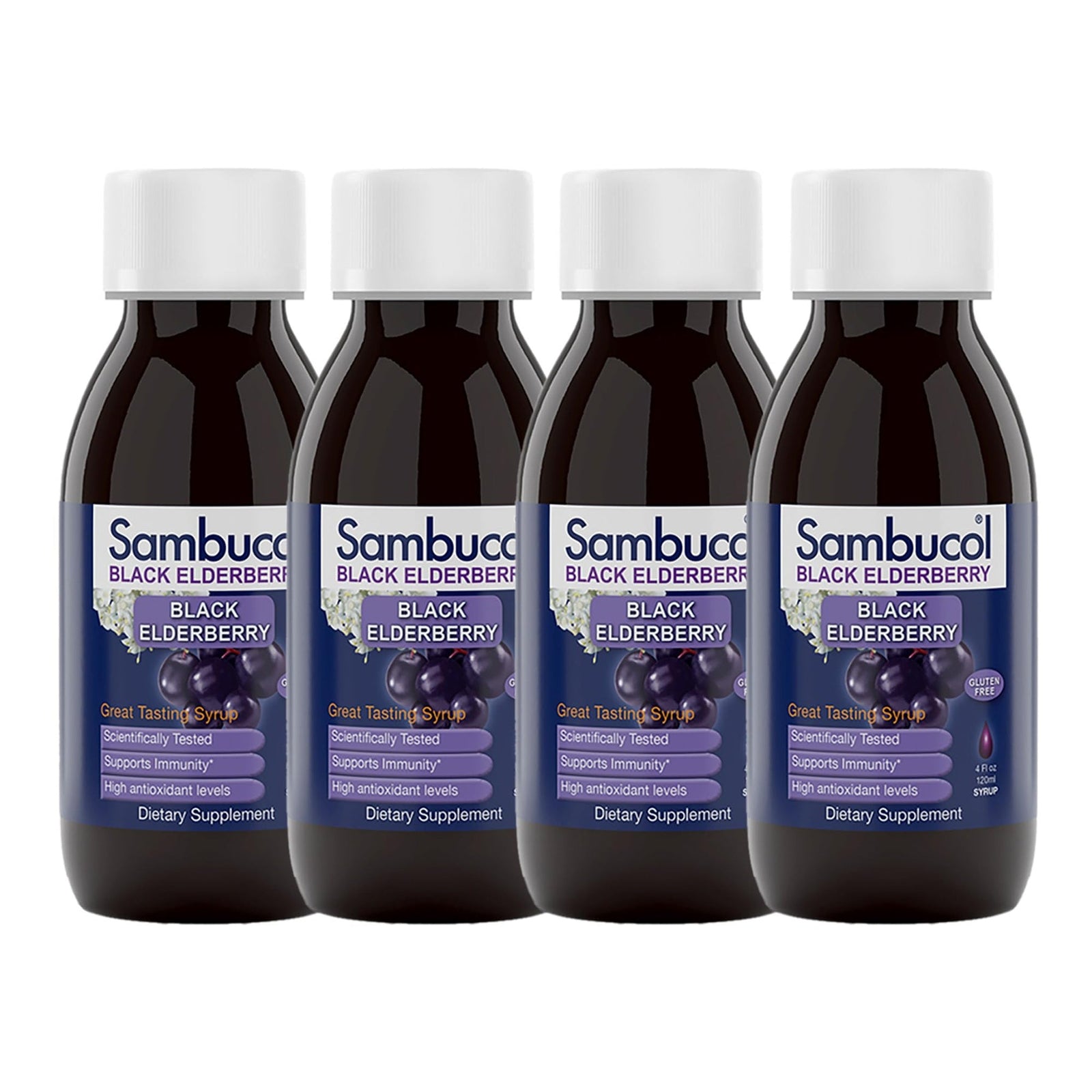 Sambucol Elderberry Syrup Original (4 oz, 4 Pack)
