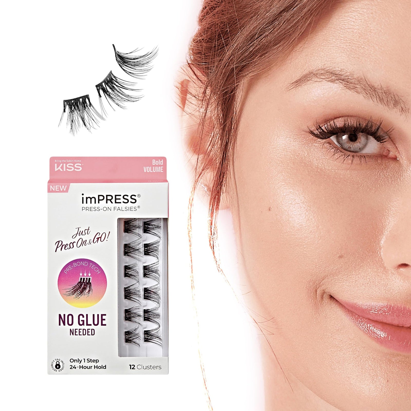 KISS imPRESS Press On Lashes Bold (12 Clusters)