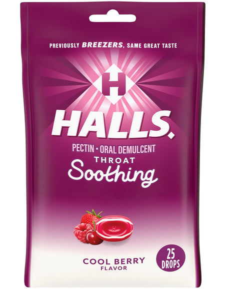 Halls Throat Drops Cool Berry (25 Count, 3 Pack)