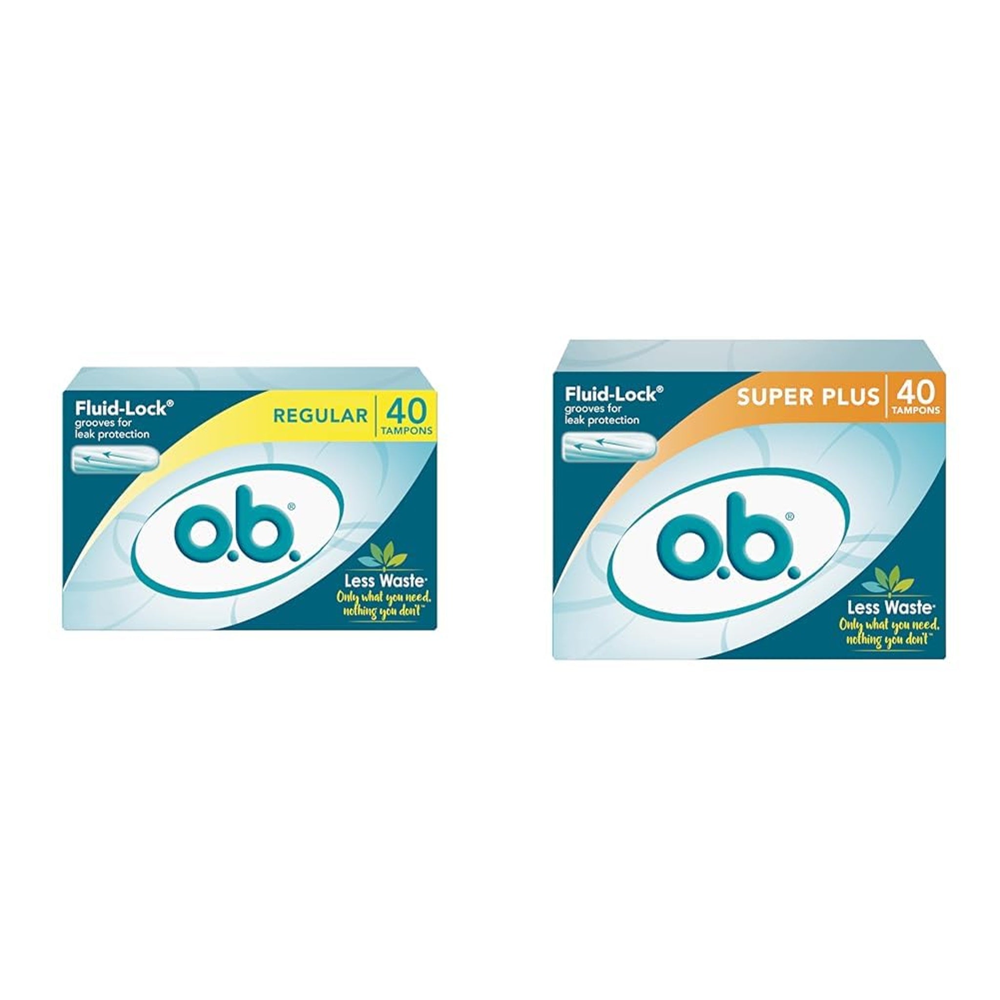 o.b. Tampons Regular & Super Plus (40 Count Each)