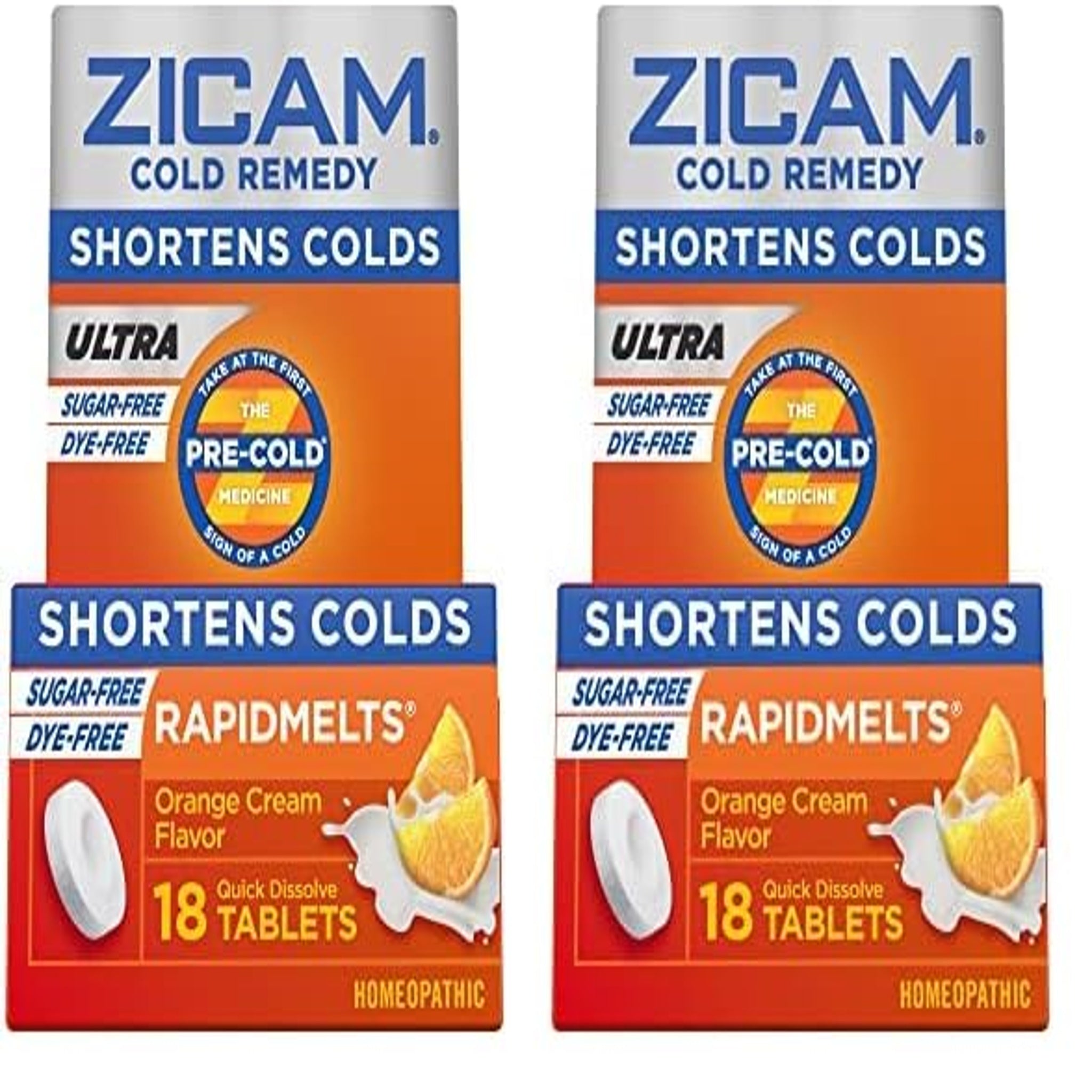 Zicam Ultra Cold Remedy Rapidmelts Orange Cream (18 Count, 2 Pack)