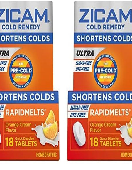 Zicam Ultra Cold Remedy Rapidmelts Orange Cream (18 Count, 2 Pack)