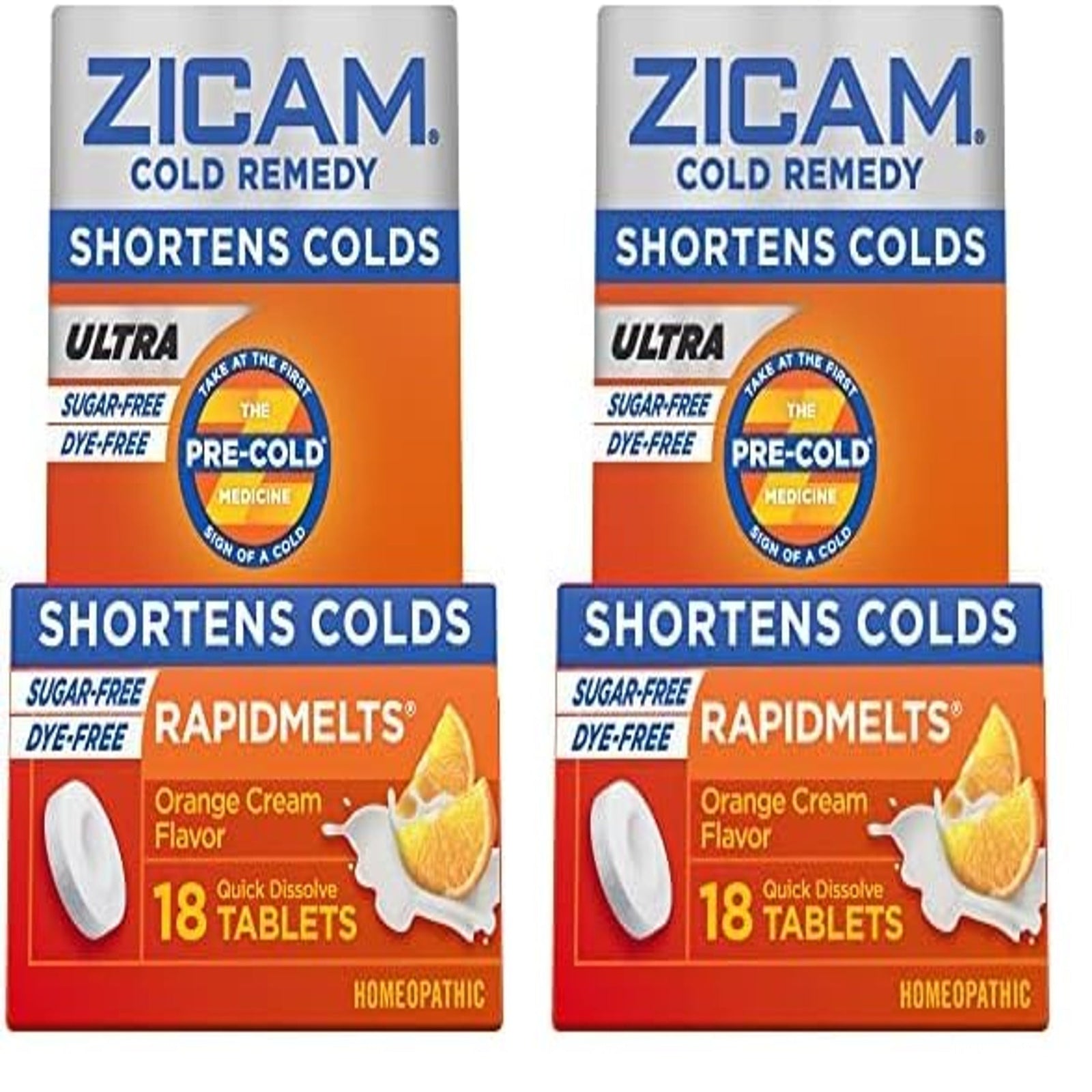 Zicam Ultra Cold Remedy Rapidmelts Orange Cream (18 Count, 2 Pack)