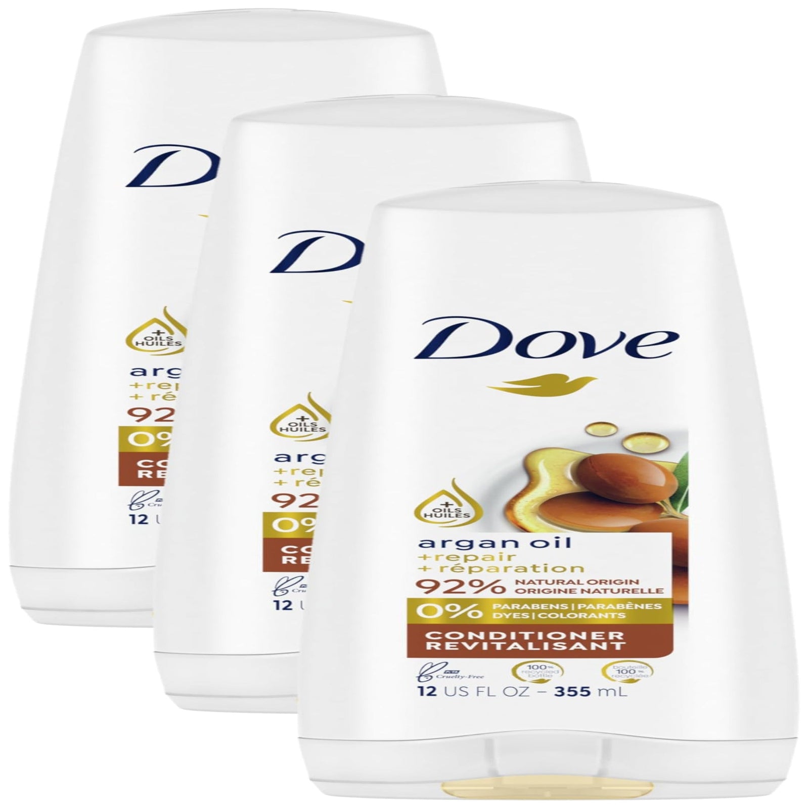 Dove Conditioner Argan Oil Damage Repair (12 oz, 3 pk)