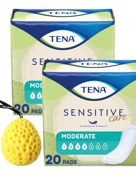Sensitive Care Bladder Pads + Bath Sponge (20 ct, 2 pk)