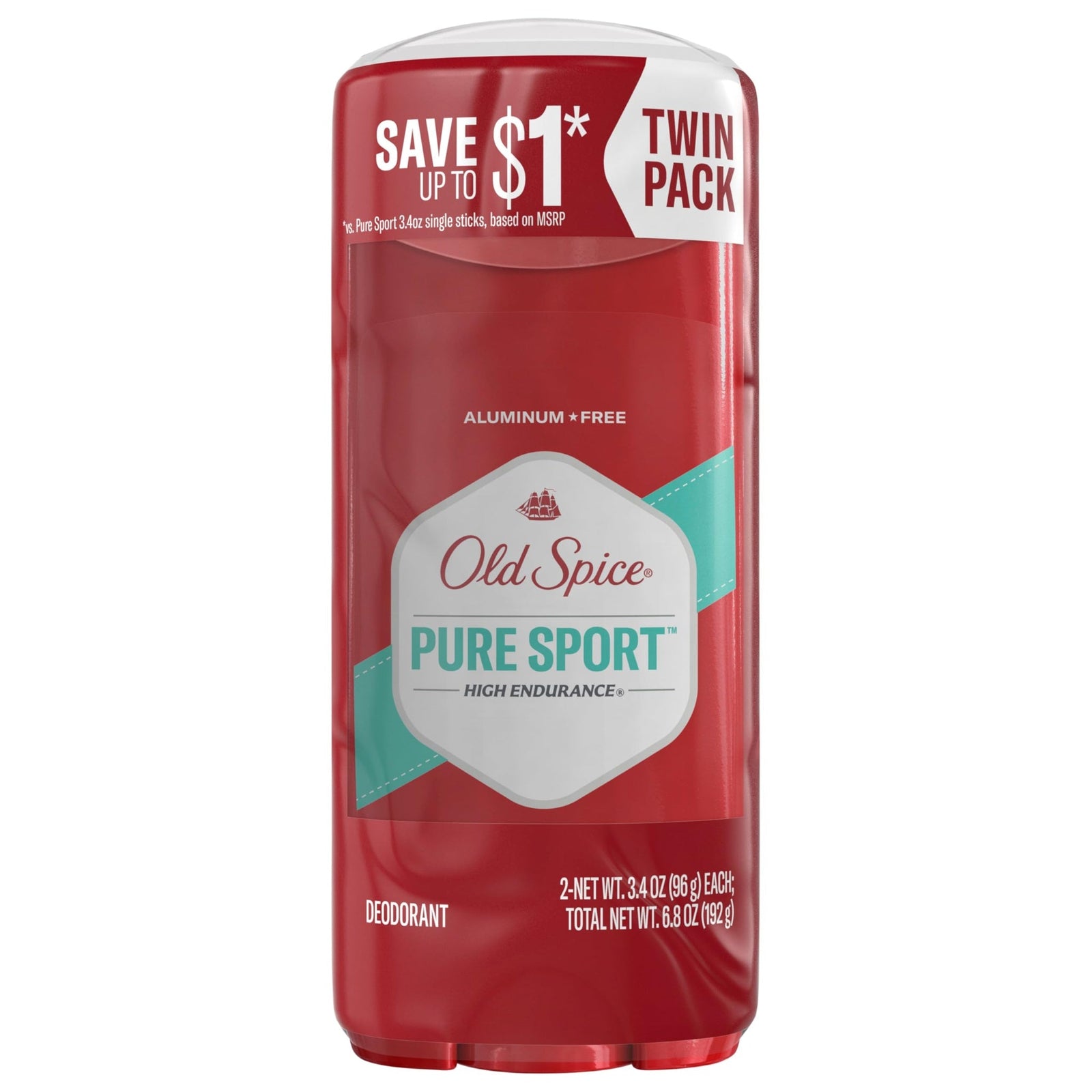 Old Spice Deodorant Pure Sport Twin (6.8 oz)
