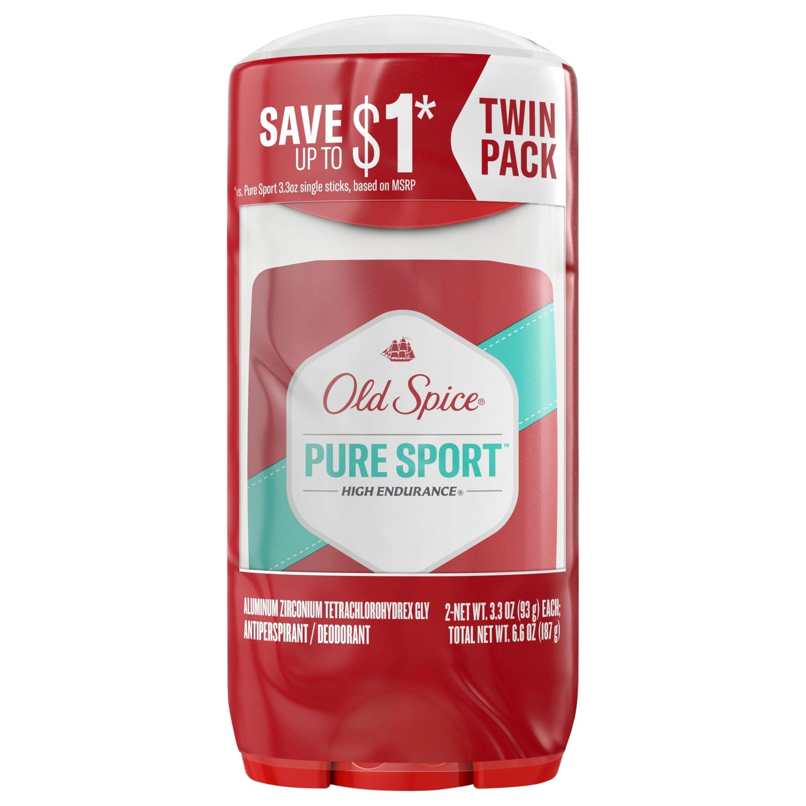 Old Spice Deodorant Pure Sport Twin (6.6 oz)