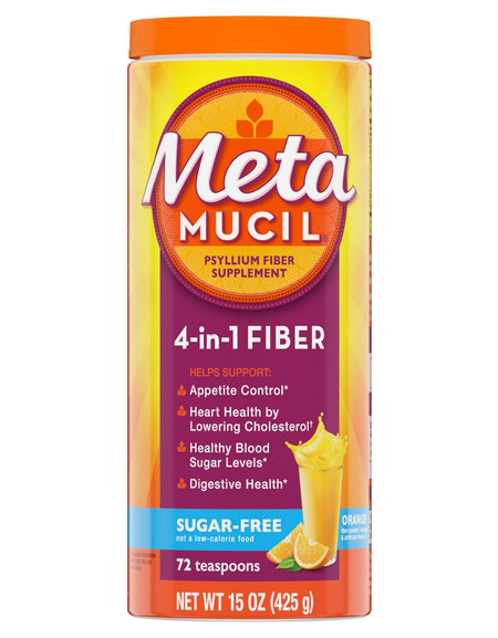 Metamucil Fiber Supplement Sugar-Free Orange (72 tsp)