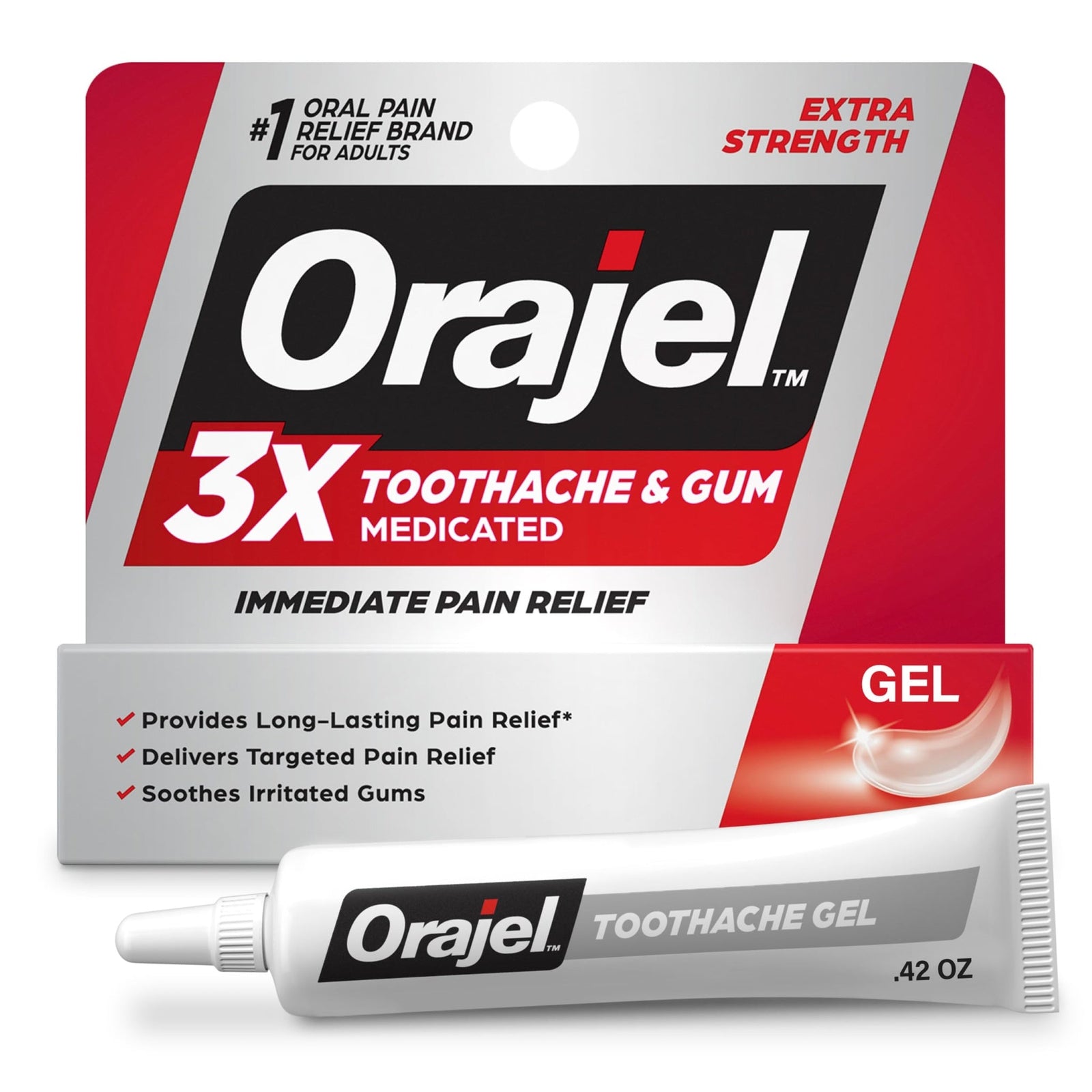 Orajel 3X Toothache & Gum Pain Gel (0.42 oz)
