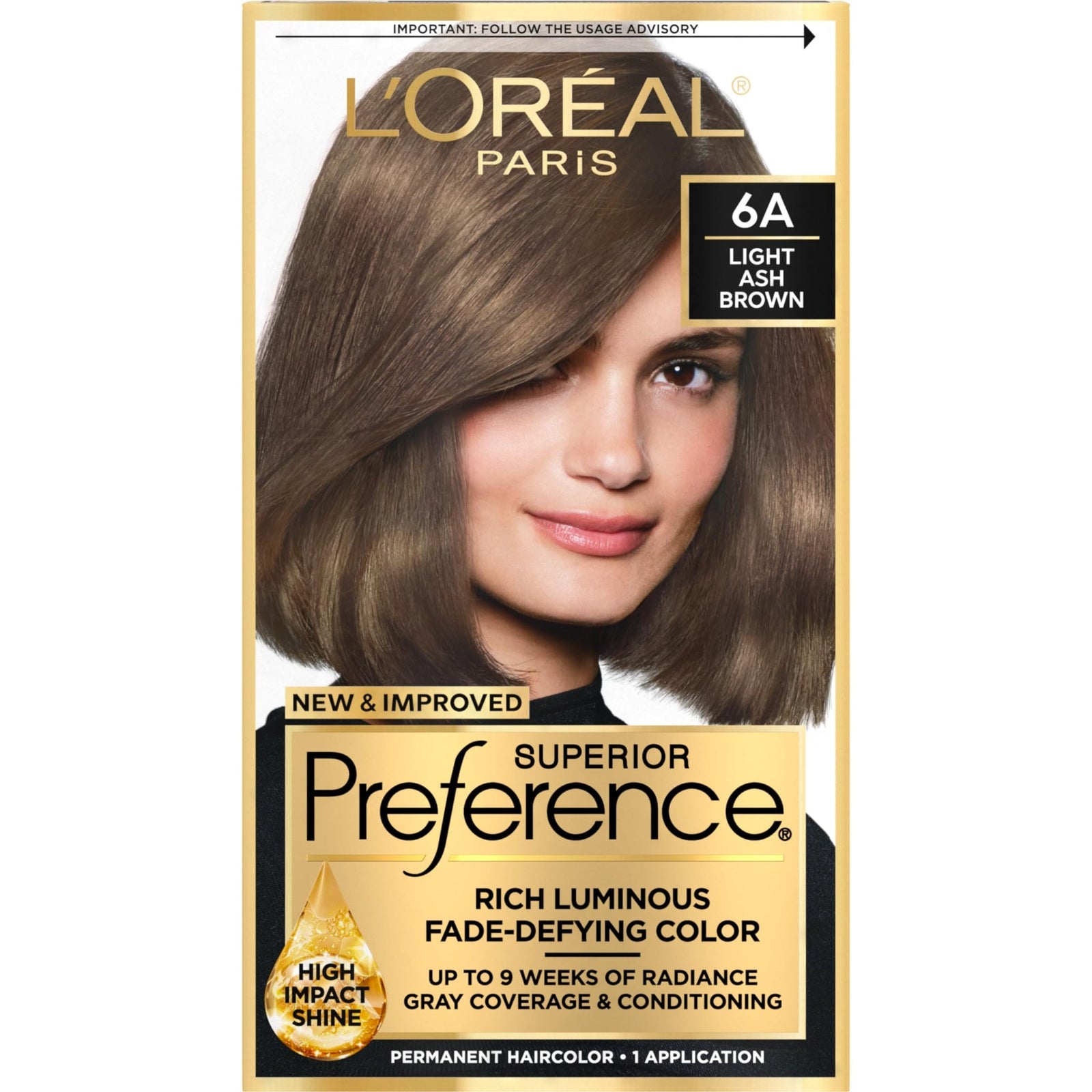 L'Oreal Superior Preference Hair Color Light Ash Brown 6A