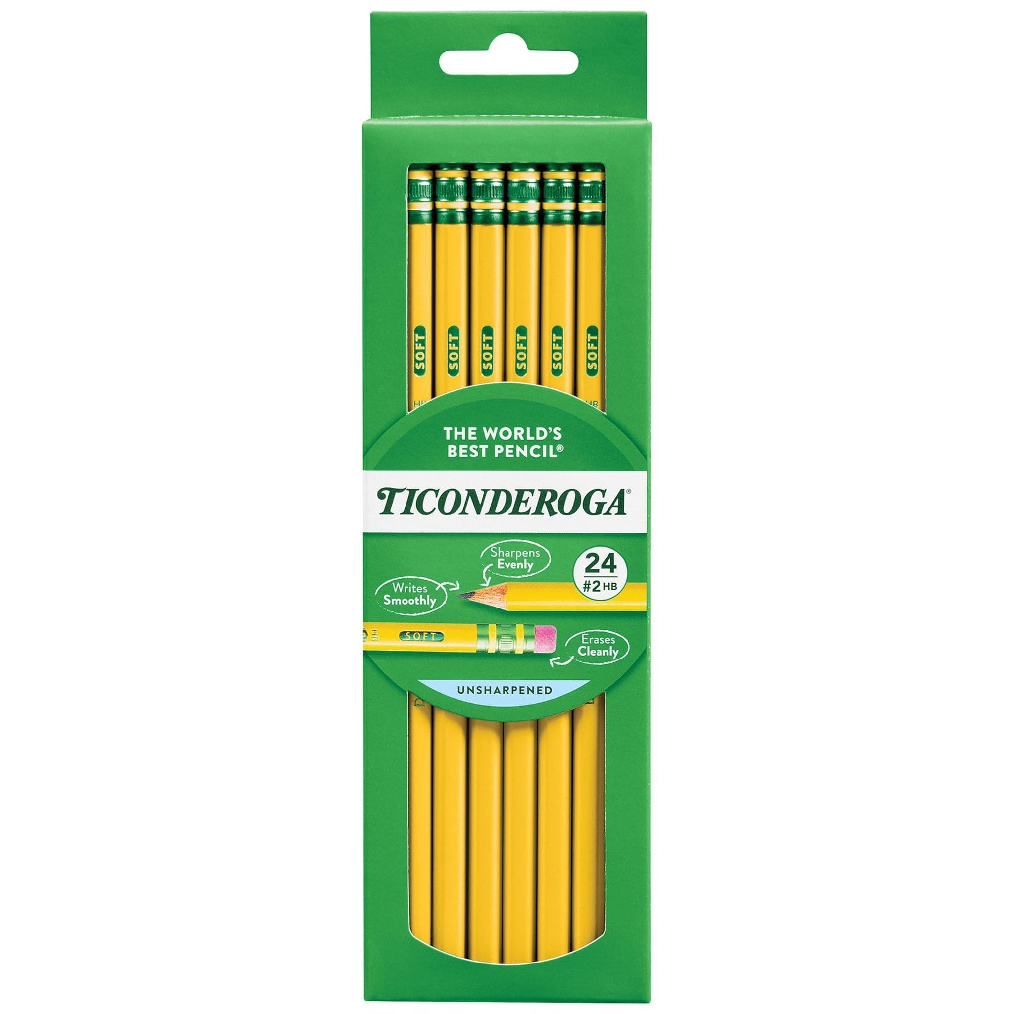 Ticonderoga Wood-Cased Pencils HB #2 (24 Count)