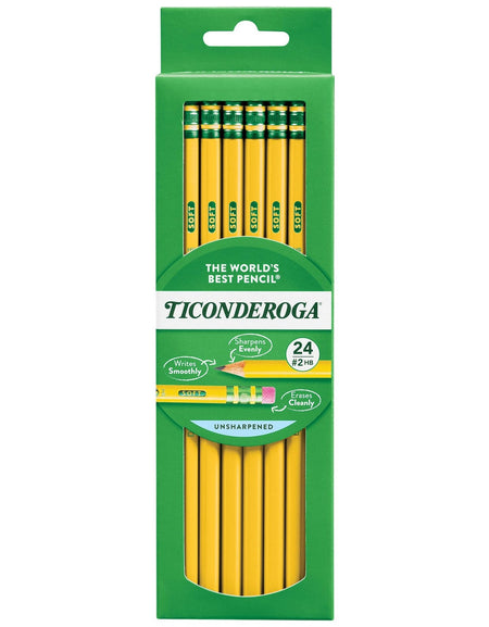 Ticonderoga Wood-Cased Pencils HB #2 (24 Count)