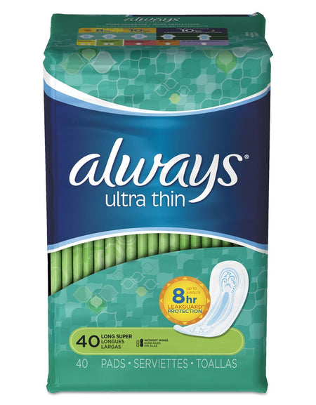 Always Thin Ultra Maxi Pads Long Super (40 Count)