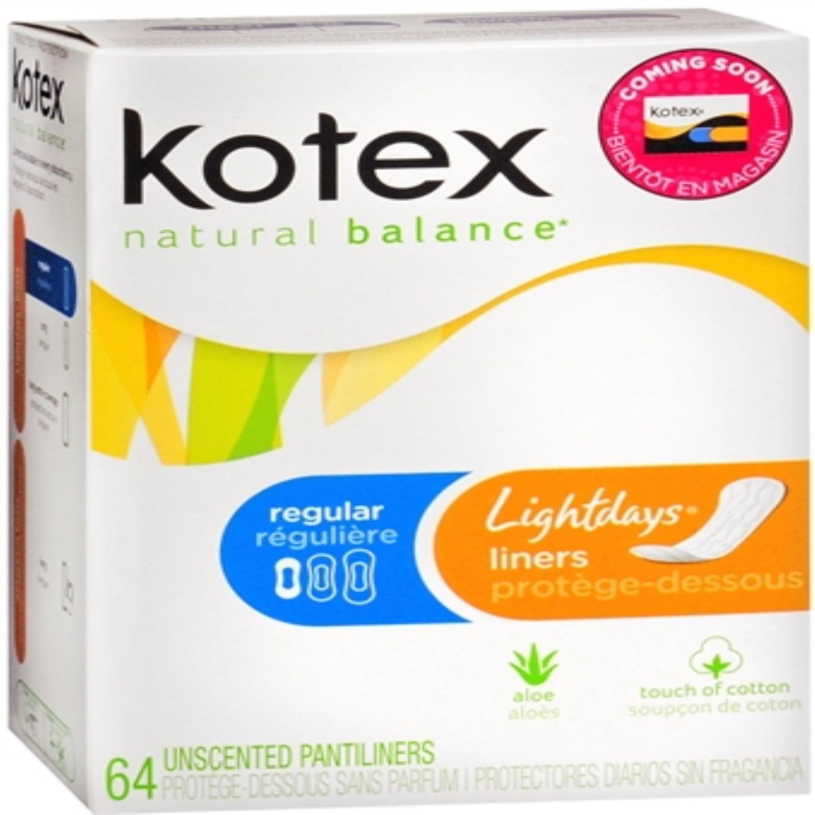 Kotex Lightdays Pantiliners Regular (64 Count, 12 Pack)