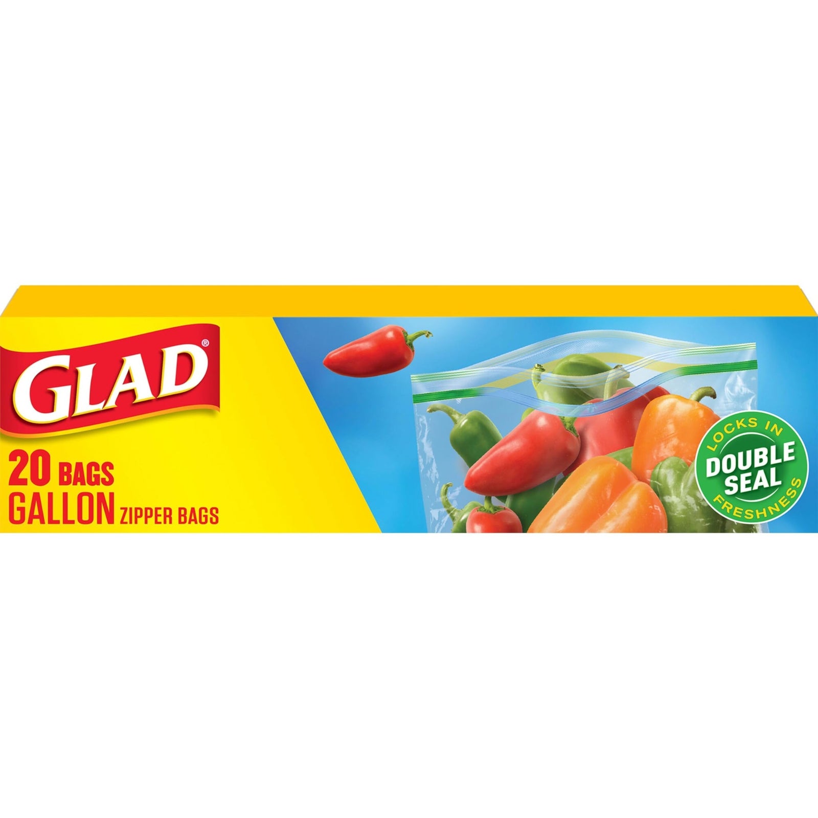 Glad Zipper Food Storage Bags Gallon (20 Count)