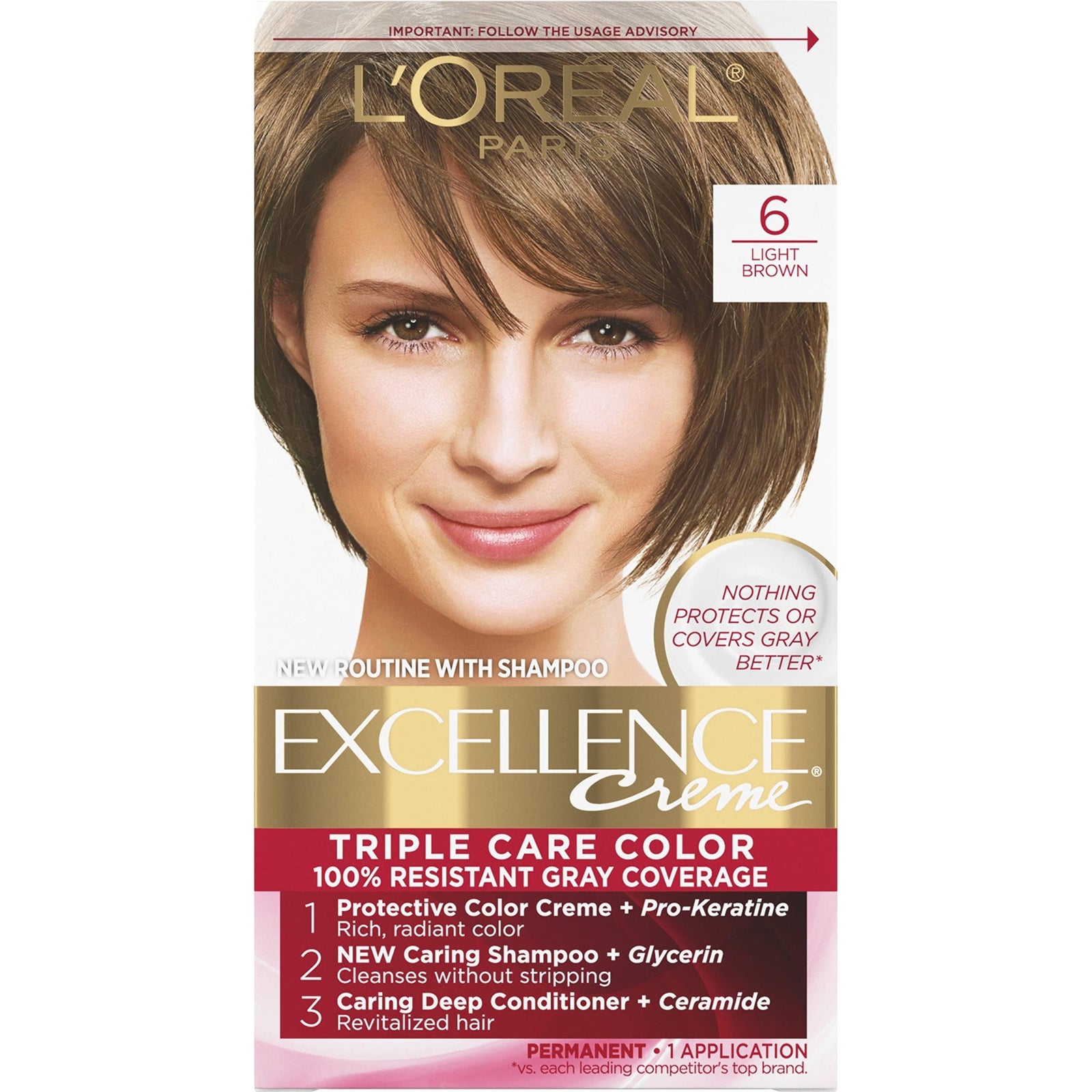 L'Oreal Excellence Creme Hair Color 6 Light Brown