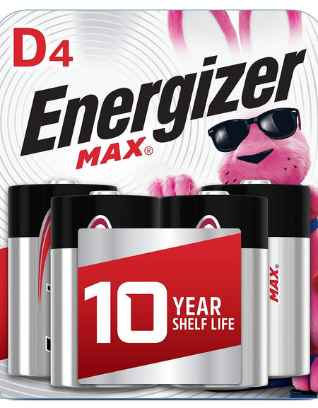 Energizer D Alkaline Batteries (4 Count)