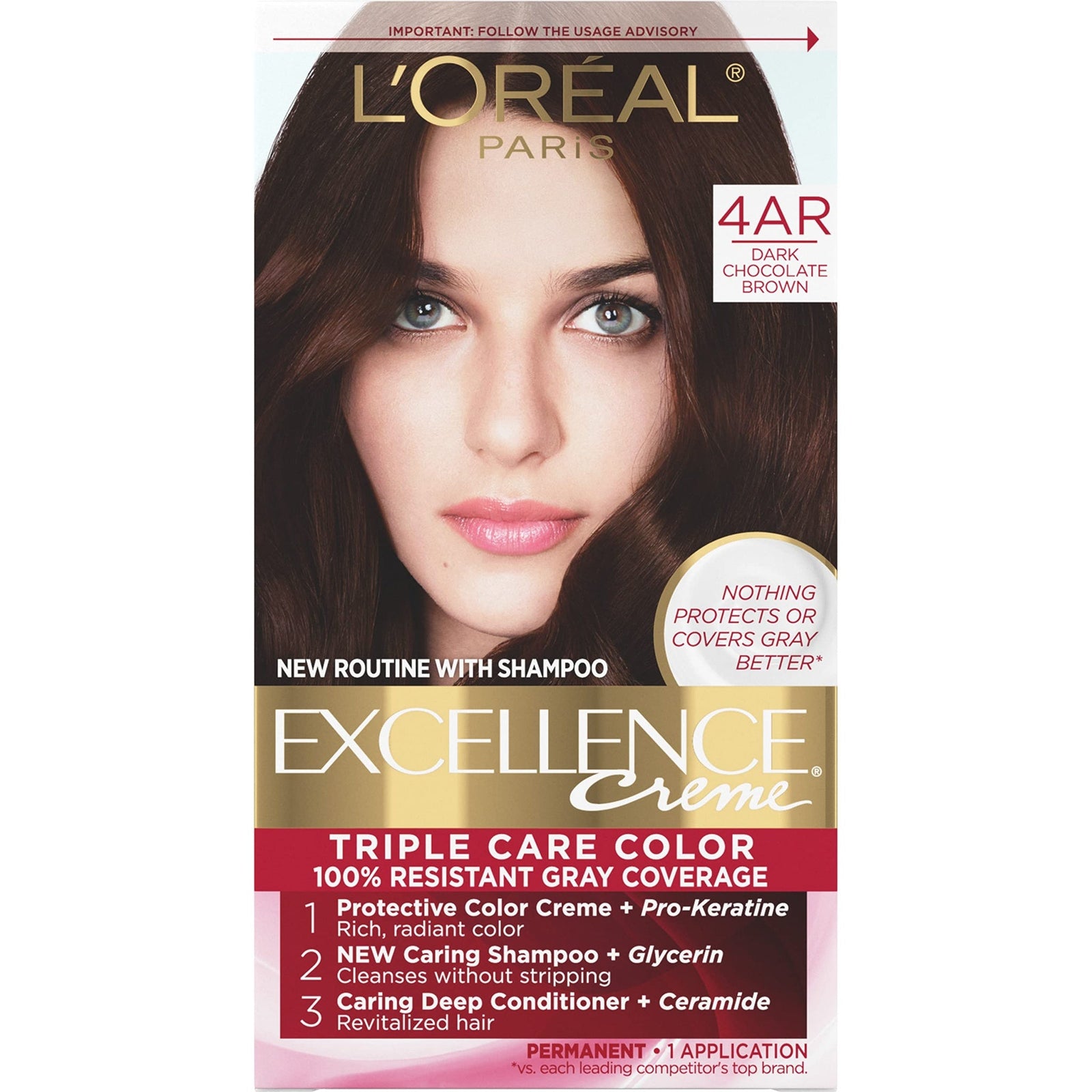 L'Oreal Excellence Creme Hair Color 4AR Dark Brown